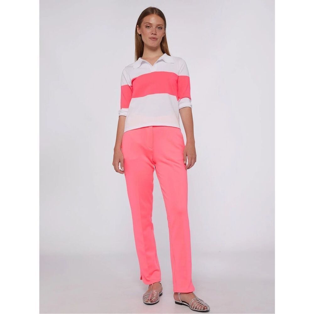 NWT Vilagallo Ornella Neon Florescent Pink‎ Pants size 44 US 12